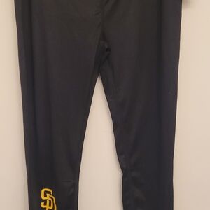 Fanatics Black Padres Leggings with Yellow Logo
